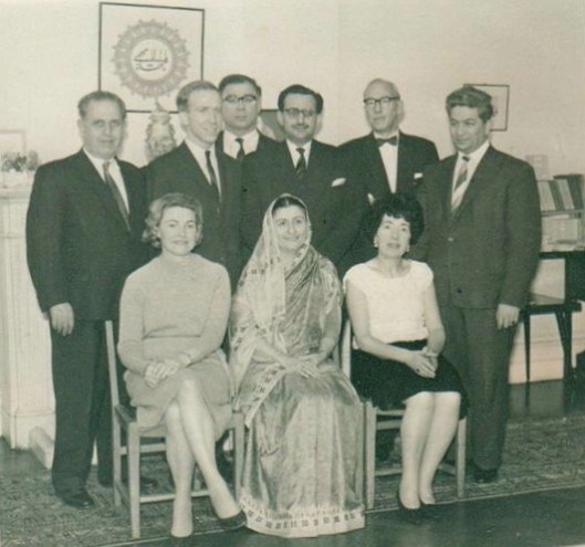 Last Local Spiritual Assembly of London  (November 1965)   Standing (from left to right):  Asher Nazar / Ron Stee / Ali Golestaneh / Eruch Munsiff / Donald Millar / Hassan Afnan   Sitting:  Kathleen Hyett / Meherangiz Munsiff / Vivian Isenthal