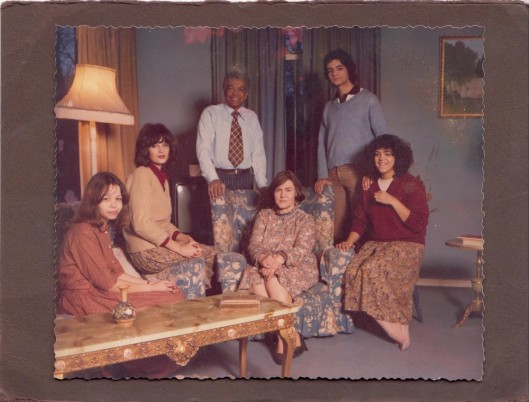 The Cameron family in 1978 L to R: Serena, Jane, Earl, Audrey, Simon, Helen