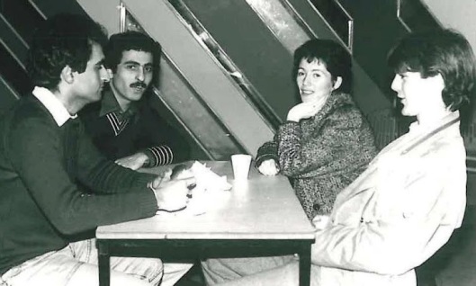 c.1983 in Northern Ireland –Kamran Ferdowsian, Soheil Roohipour, Rena Roohipour (née Moriarty), Jeff Lynn