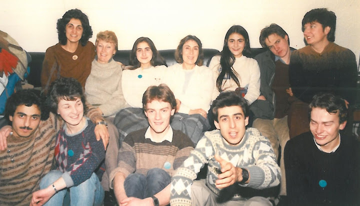 Youth from Northern Ireland (c.1983) Bahá'í Society Conference in Newcastle-Upon-TyneBack Row L-R: Fereshteh Ferdowsian, ?? , Sepideh Taheri, Mrs Taheri, Helen Franks, Steve Norton. Fron row L-R: Soheil Rooipour, Katrina (now married to Kamran Ferdowsian), Jeff Lynn, Sepehr Taheri, Paul Gardner