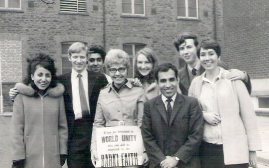 Cardiff, 1969 L to R: Mina Beint, Viv Bartlett, Fuad Peyman (brother of Mahnaz Firouzmand), Anne Perry, Margaret Metcalf, Cyrus Rowshan, Barney Leith, Erica Leith