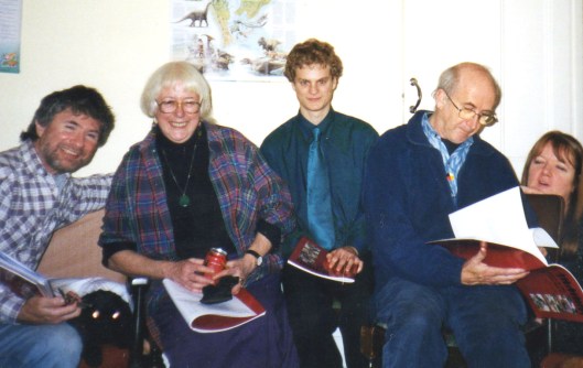 Book One group in Swansea, 2004 L to R: Derek Greenbury, Josie Akhurst, Ben Lockwood, Geoff Akhurst, a friend