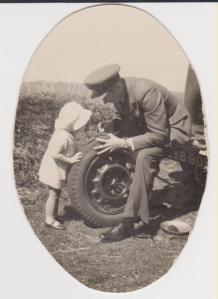 Walter Ewart Gregory (killed in action 1942) with his daughter Lois in Cheltenham