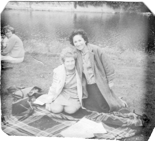With Gloria Faizi in Hereford, around 1970