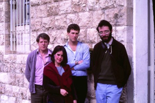 Matthew (right) on Pilgrimage (1983) with Arthur Kendall, fellow pilgrim (left of photo) and Israeli friends Vered and Koby from Haifa
