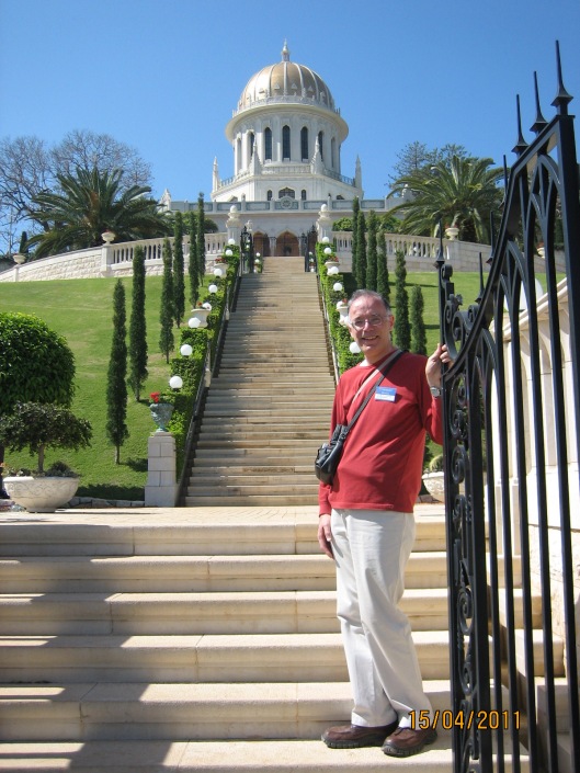 Matthew in Haifa, on pilgrimage, in 2011