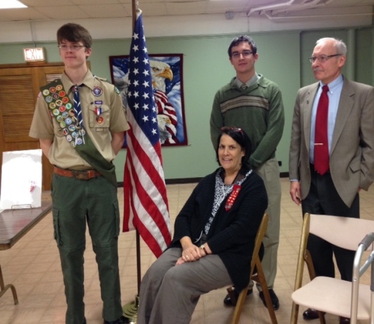 Christopher and Lori Vodden with sons Devon and Dalton Devon’s Eagle Scout Court of Honor, November 28, 2014