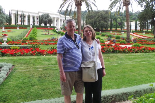 Jeanette on pilgrimage with Phill, May 2015