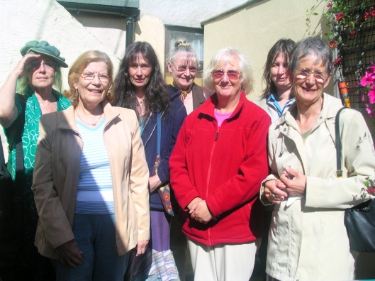With a Welsh group in September 2005. From L to R: Francesca Bantock, Alicia Bancroft-Lloyd, Sue Frayne, Cynthia Barlow, Louise Doughty, Robina Nicholson, Joan Birch