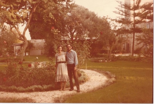Denis and Doreen on pilgrimage in 1984 - at Mazra'ih