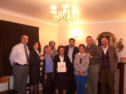 Spiritual Assembly of Havering L to R: Omid Beheshti, Nava Beheshti, Parvana Beheshti, Sharam Marde, Nahid Dehmobedi, Feri Dehmobedi, Barbara Stanley-Hunt, John Lester, Alan Woodhurst