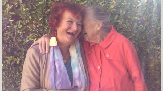 Marlene and Mary share a happy moment